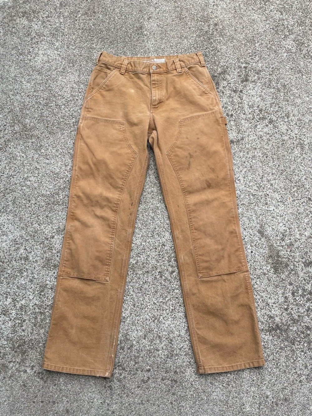 Carhartt 103334-211 Relaxed Brown Rugged Flex Duck Double Knee Dungaree Pants